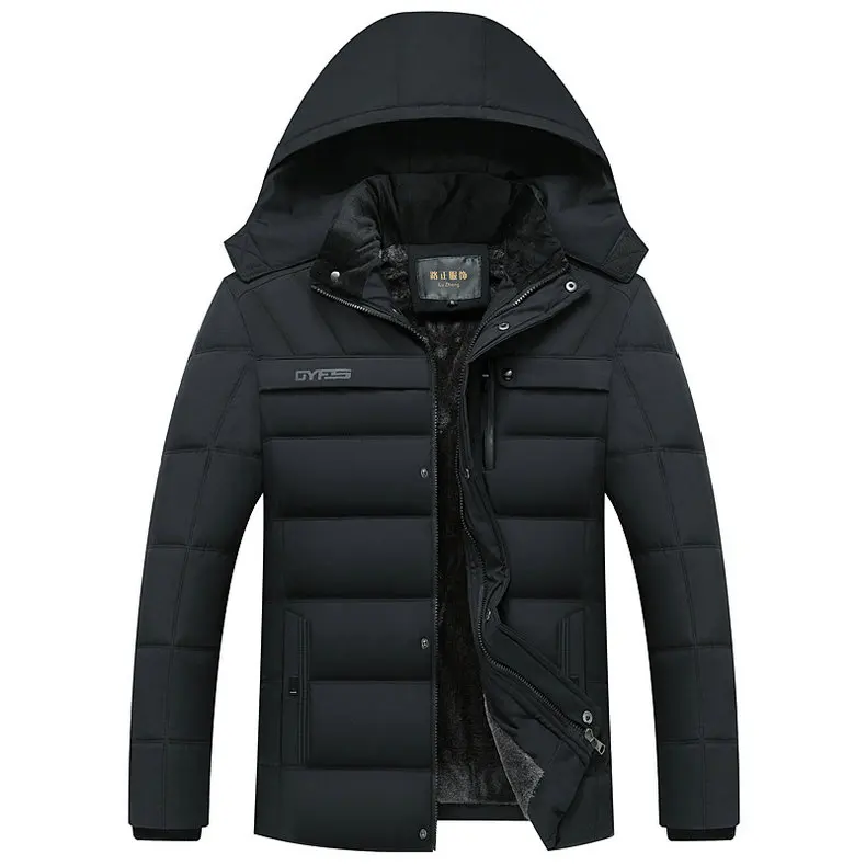 drop shipping Winter Jacket Men-20 Degree Thicken Warm Parkas Hooded Coat Fleece Man's Jackets Outwear Jaqueta Masculina LBZ31
