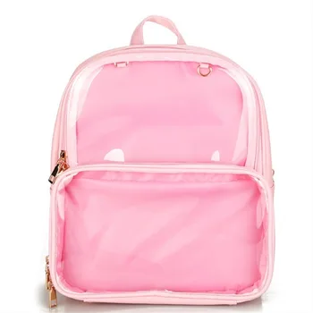

Hot sale new transparent bag female student schoolbag mobile phone breathable jelly bag small backpack