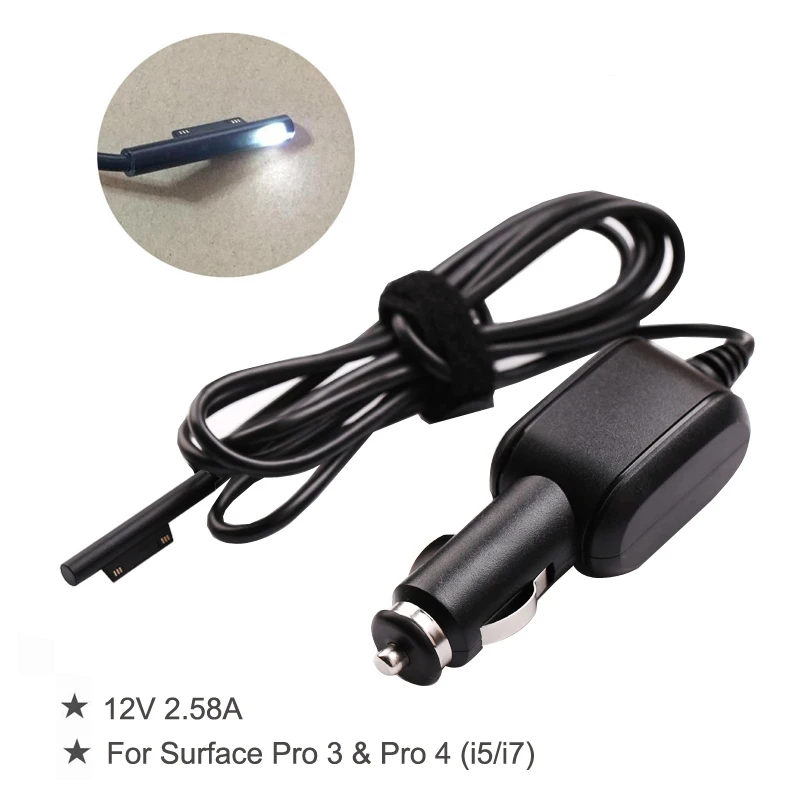 High Quality 12V 2.58A Car Charger Power Supply Adapter for Microsoft Surface Pro 3 Pro3 Pro 4 (i5 i7) 12V 3.6A For 1 2 Pro2