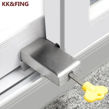KK & FING – serrure de sécurité pour porte et fenêtre coulissante, en alliage d'aluminium, anti-vol, protection pour enfants