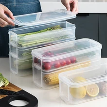

Kitchen Storage Box For Food Vegetables Transparent PP Container Kitchen Refrigerator Large Capacity Organizer