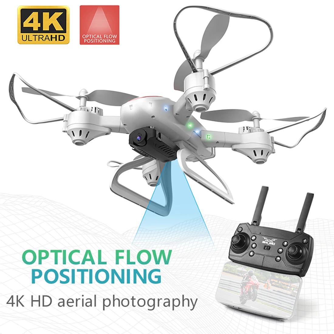KY909 4K HD камера Дрон FPV Wi-Fi оптическое позиционирование потока RC Квадрокоптер самолет в сложенном виде Высота удерживает длительный срок службы батареи детские игрушки