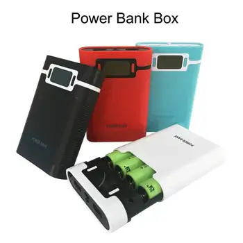 

4x18650 Power Bank Case With LED Flashlight LCD Display Battery Charger Battery Storage Box Dual USB Power Bank Box For Phone