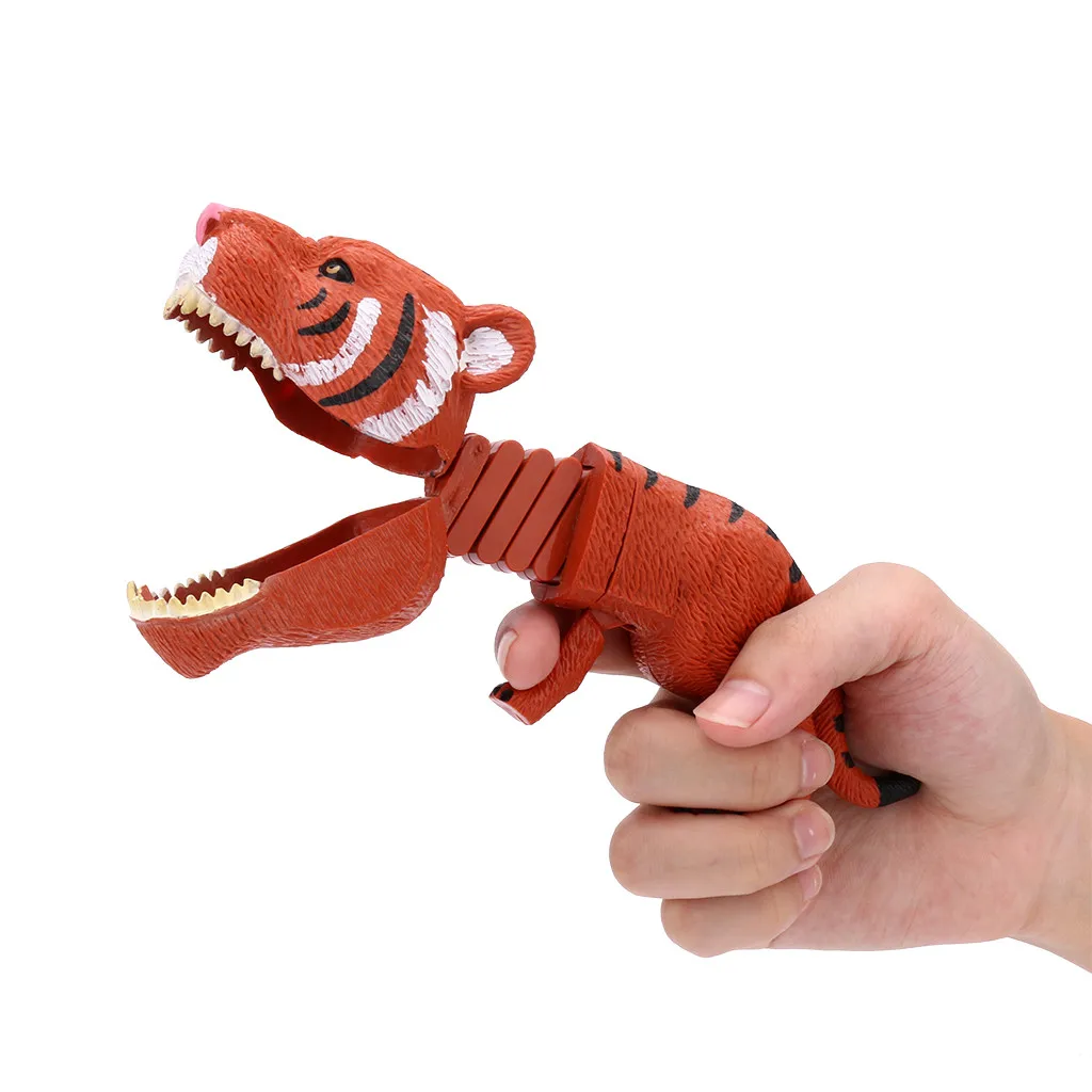 Динозавр фигурки животных захват коготь игра Snapper забрать коготь новинка подарок для детей# J - Цвет: Коричневый