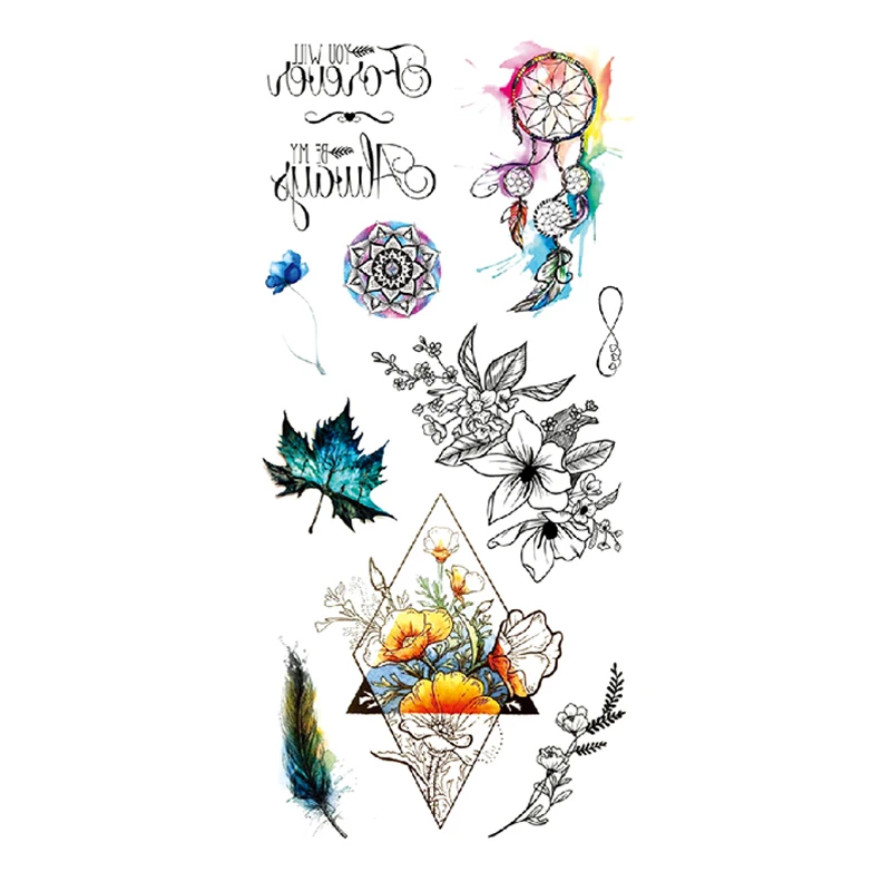 Temporary Tattoo Forearm Flower Waterproof Female Painted Body Art Lasting Male Fake Sticker | Красота и здоровье