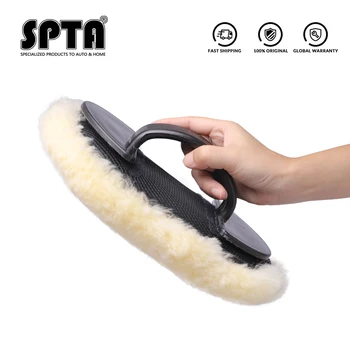 

SPTA Car Wool Soft Car Washing Gloves With Handle Cleaning Brush Automotive Car Washing Cleaning Glove With Removable Handle