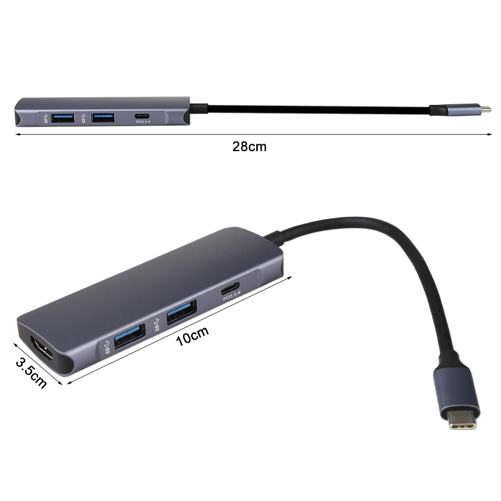Usb-хаб тип-c к Usb3.0 Hdmi тип-c многопортовый PD концентратор с тип-c зарядным портом HDMI 2 USB 3,0 порта концентратор для Macbook Pro