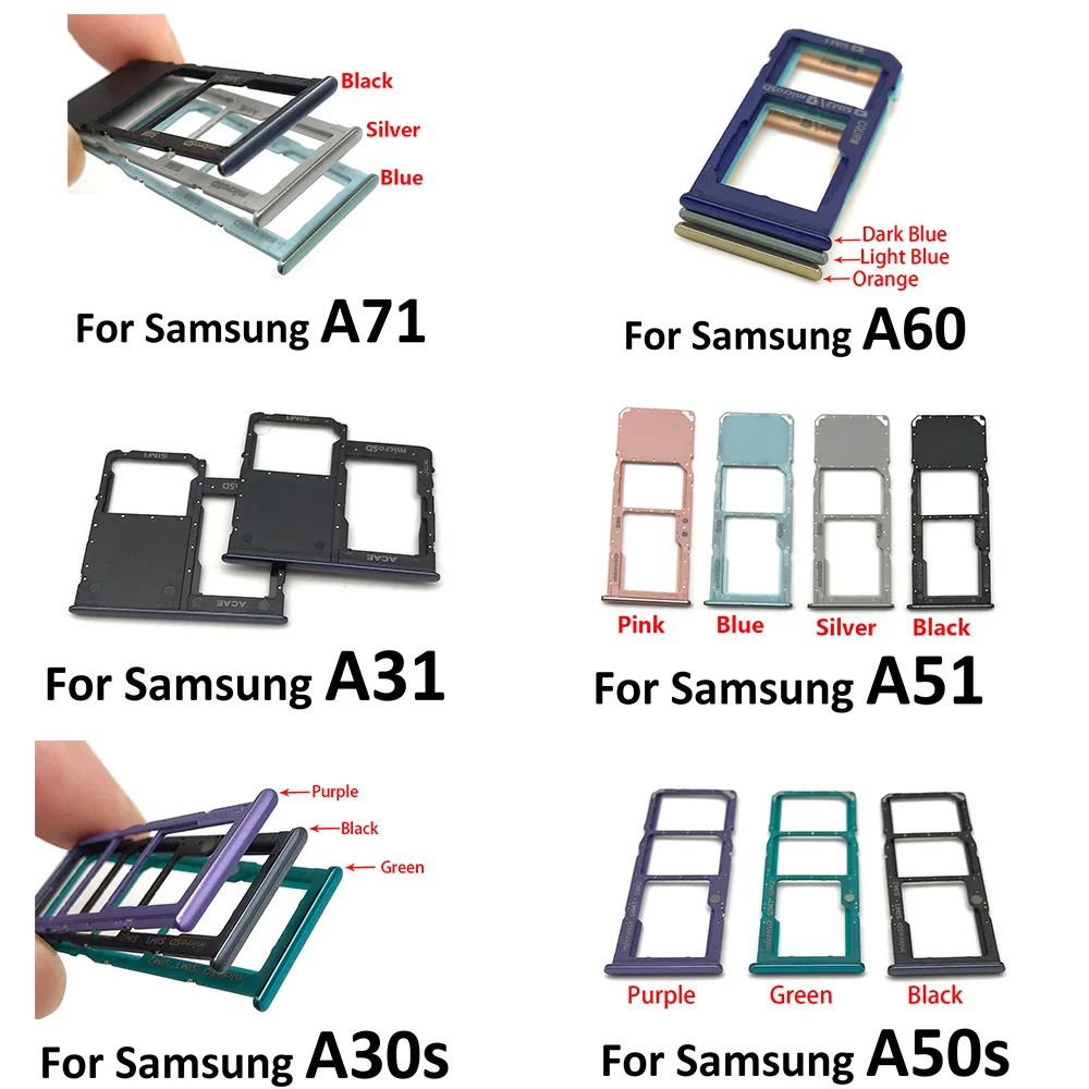 2 Pcs/Lot SIM Card Slot SD Card Tray Holder Adapter For Samsung A30S A50S  A31 A51 A71 A60 Sim Card Reader Tray Holder|Mobile Phone Flex Cables| -  AliExpress