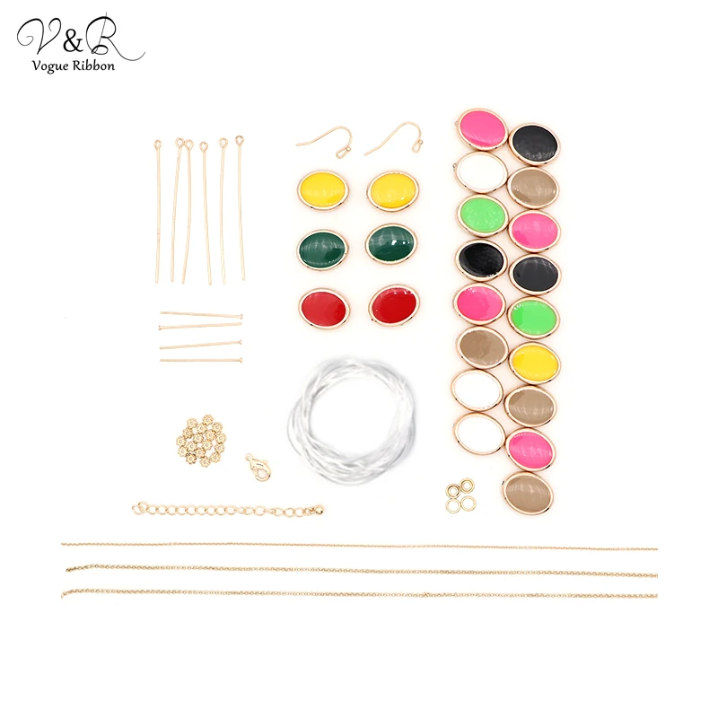 

VR Jewelry DIY Handmade Jewelry Making Multiple Color Bead Charm Pendant Necklace Earring Bracelet Set Component Fashion DIY-040