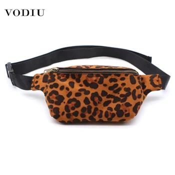 

Fanny Waist Bags For Women 2019 Fashion Designer Suede Leopard Pocket Banana Moto Square Leg Female Chest Packs Belt Bag Women