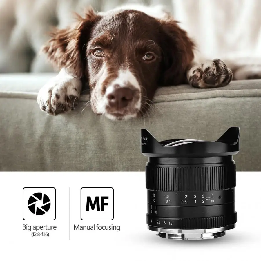 7 ремесленников 12 мм f2.8/7,5 мм f2.8 ручная фокусировка широкоугольный объектив для Canon sony Fujifilm M4/3 крепление цифровых беззеркальных камер