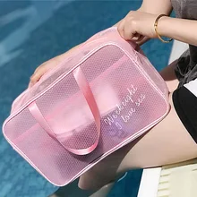 Новая портативная водонепроницаемая сумка для хранения плавательных принадлежностей прозрачные сумки моющиеся сумки Косметическая дорожна сумка сухая влажная сетка сетчатый бассейн