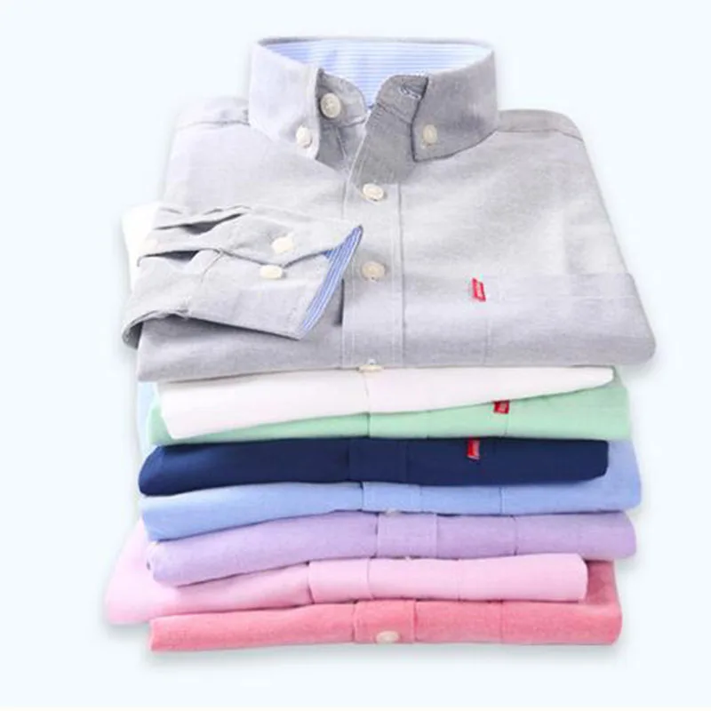 Дышащие удобные однобортные рубашки из чистого хлопка; Camisa; однотонные базовые рубашки ярких цветов; сезон весна-осень