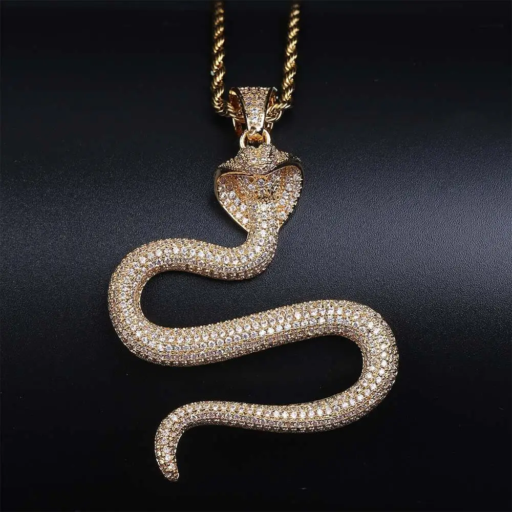 Cobra King Snake Pendant Necklace 