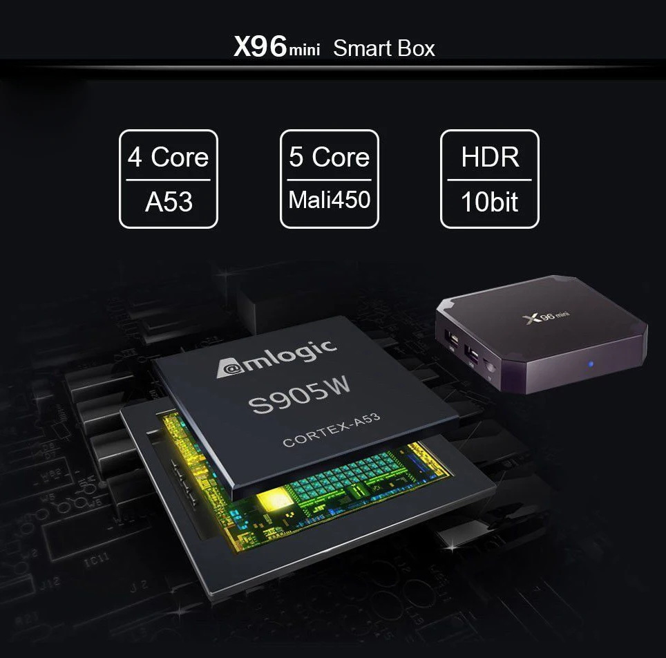 ТВ приставка X96 mini HD Android 9 0 четырехъядерный процессор S905W поддержка 2 4G