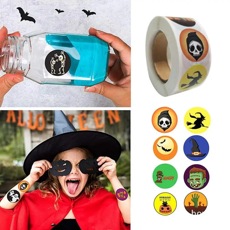 

500 Pcs / Roll Sealing Sticker Labels Halloween Party Gifts Stickers Pumpkin