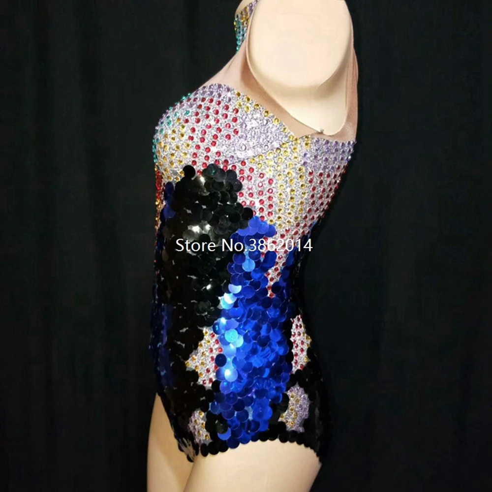 Блестящие цветные стразы, расшитые блестками, боди для женщин, сексуальный костюм для ночного клуба, бара, выпускного вечера, наряд знаменитостей, костюм для сцены