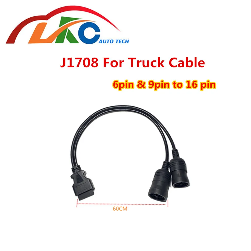 Новое прибытие грузовик Y кабель OBD2 16pin женский To16pin Женский к J1708 6pin/J1939 9pin J1962F к J1708/J1939