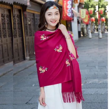 

Jacquard Lady Long Scarves Hijabs Beads Shawls Kerchief Pashmina Artificial Cashmere Tassels Cachecol Feminino Cape Echarpes