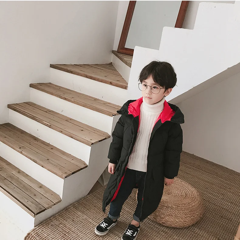 new winter item girl and boy cool long thick warm coat kids parkas