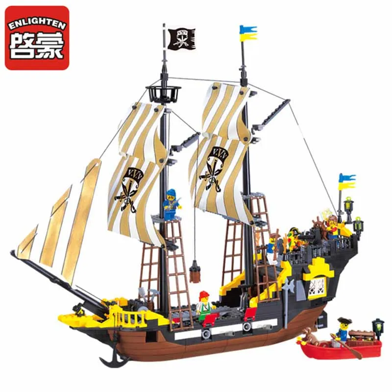 

307 590pcs Adventure Pirate Ship Corsair Enlighten Building Block