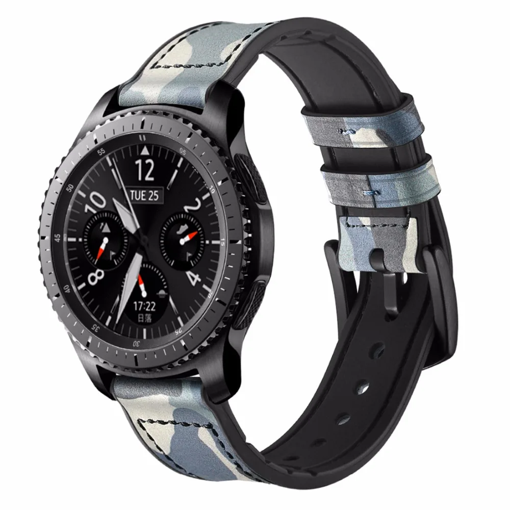 22 мм gear S3 Frontier кожаный ремешок для samsung Galaxy watch 46 мм ремешок для часов correa Камуфляжный браслет amazfit band аксессуары