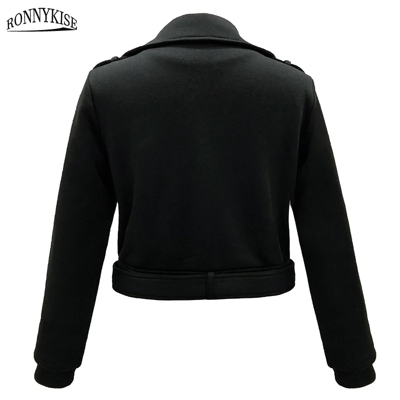 RONNYKISE короткие куртки и пальто для женщин s Мода Slim Fit кардиганы Осень Зима Теплые повседневные топы Женская одежда