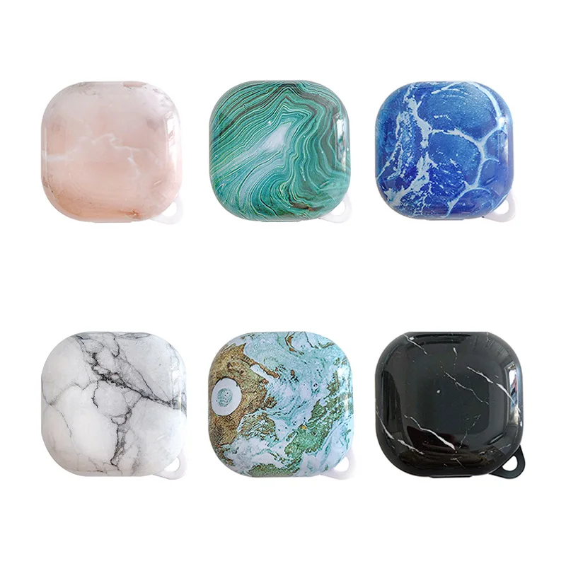

Marble Smooth Earphone Case PC Hard Cover For Samsung Galaxy Buds Live Bluetooth Wireless Headset Case With Hook