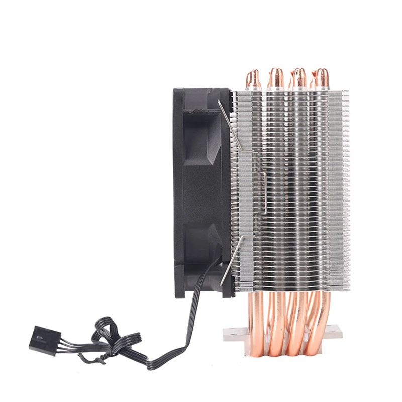 9Cm 4 Heat Pipe 4 Pin Single Fan With Light Cpu Fan Cpu Heatsink For Intel 775/1150/1155/1156/1366 For Adm All