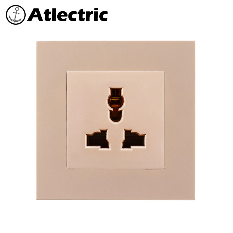 Atlectric Универсальная Розетка с 2.1A USB Национальный стандартный разъем пластиковая панель гнездо адаптера питания розетка электрическая 86 мм* 86 мм