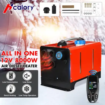 

8KW 12V All in One Car Heater Diesels Air Parking Heater 8000W Single Hole+LCD Remote control Warmer For Car Truck RV Bus Boat