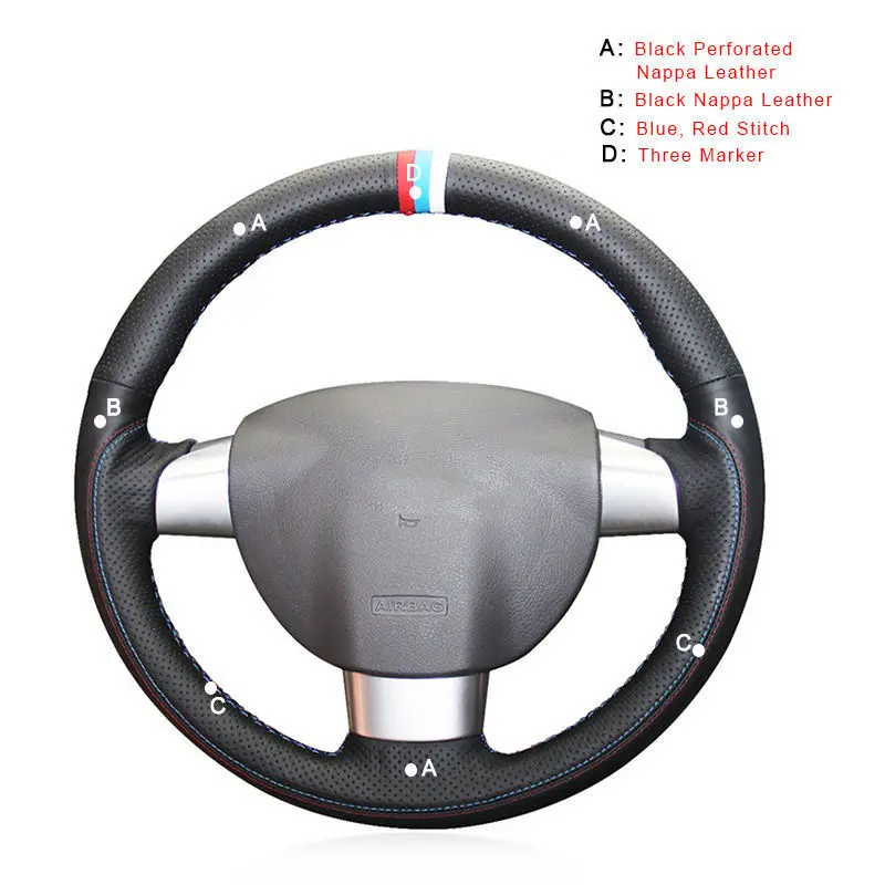 Top Layer Leather Авто оплетка на рулевом колесе Крышка для Ford Focus 2 2005-2011(3 Спицы) ручная сшитая Автомобильная оплетка колеса Чехлы автостайлинг - Название цвета: Top Layer Leather