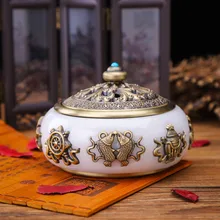 Нефрит и медный для благовоний горелка для гостиной благовония База Ретро многофункциональные свечи для ароматерапии печи лучший подарок