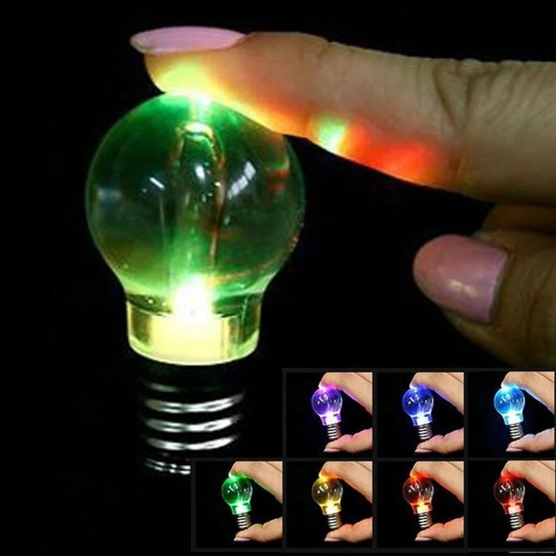 

Portable Personality LED Novelty With Flash Seven-color Light Bulb Keychain Creative Luminous Props Party Supplies 10 Pieces / s