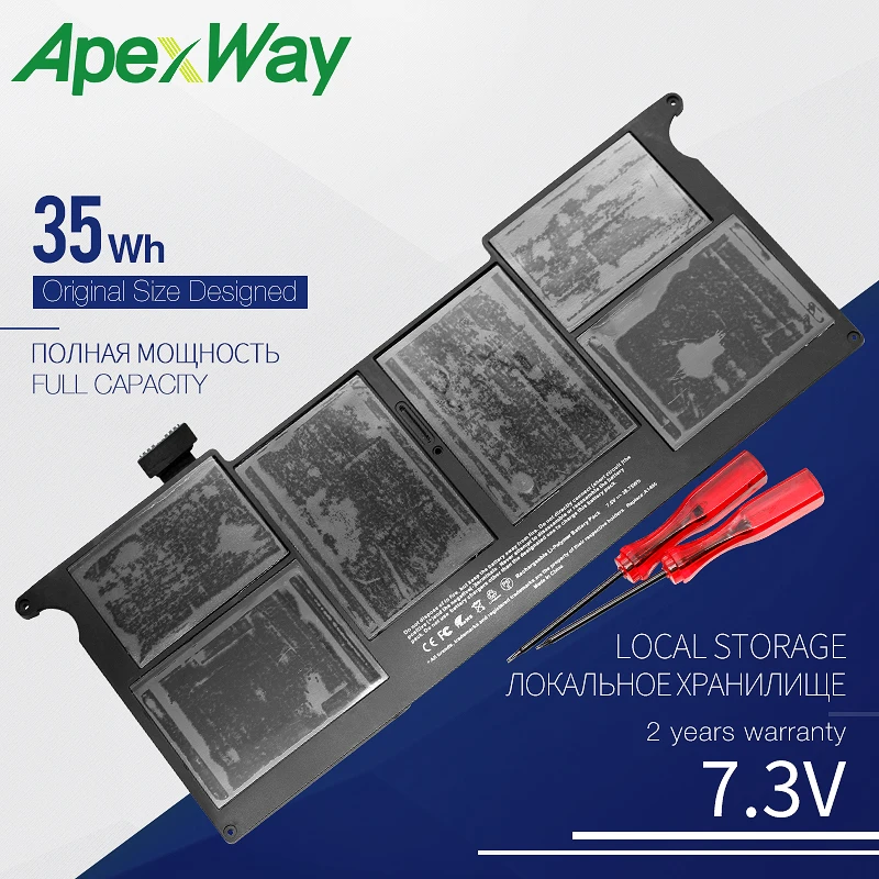 35WH 7,3 V ApexWay Аккумулятор для ноутбука Apple MacBook Air 1" A1370 Mid 2011& A1465(2012-), Repace: A1406 A1495 батареи