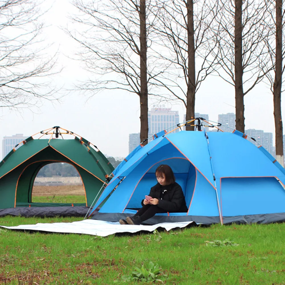 

High Quality Outdoor Camping Tent 3-4 People Warm Double Tent Large Area Waterproof PU Fabric Tents For Events Camping Equipment