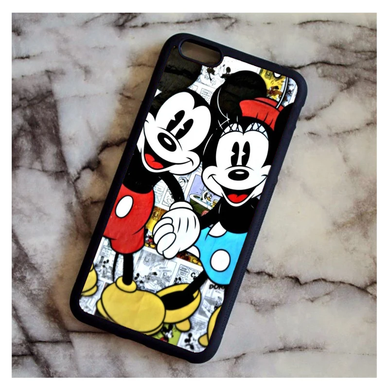 Оранжевый Чехол для телефона с рисунком Микки и Минни Маус KETAOTAO для iPhone 4S 5C SE 5 5S 6 6 s 7 8 Plus XR XS Max чехол из мягкого ТПУ и резины и силикона - Цвет: Оранжевый