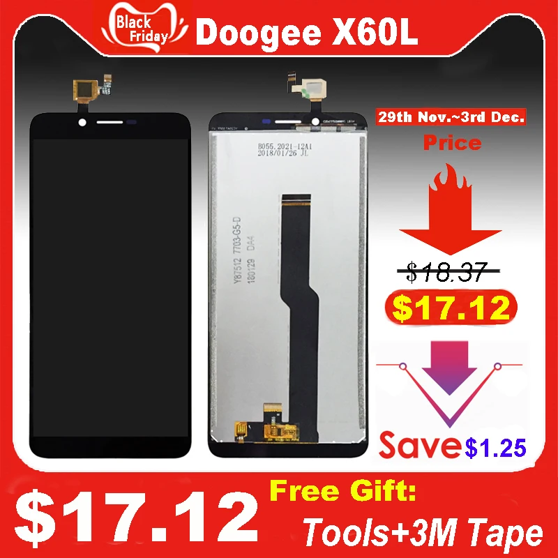 5,5 дюймов Для Doogee X60L ЖК-дисплей+ инструмент для ремонта сенсорного экрана в сборе части телефона Аксессуары Для Doogee X60L части мобильного телефона