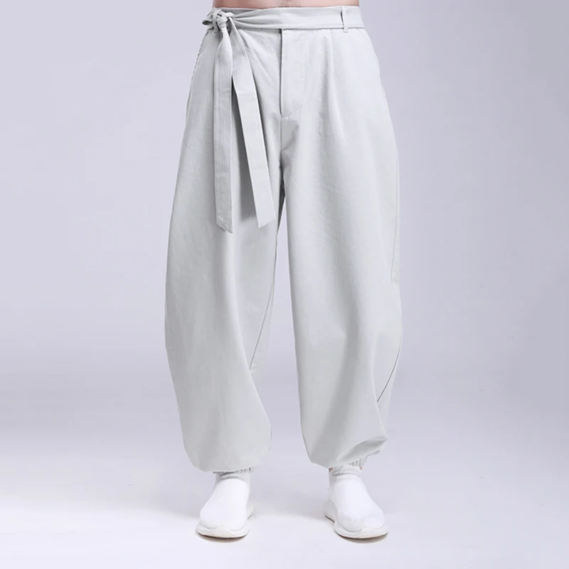 Мужские штаны-шаровары, одноцветные, на шнуровке, для бега, карманы, свободные, для тренировок, уличная мода, повседневные брюки, мужские спортивные штаны, INCERUN S-5XL