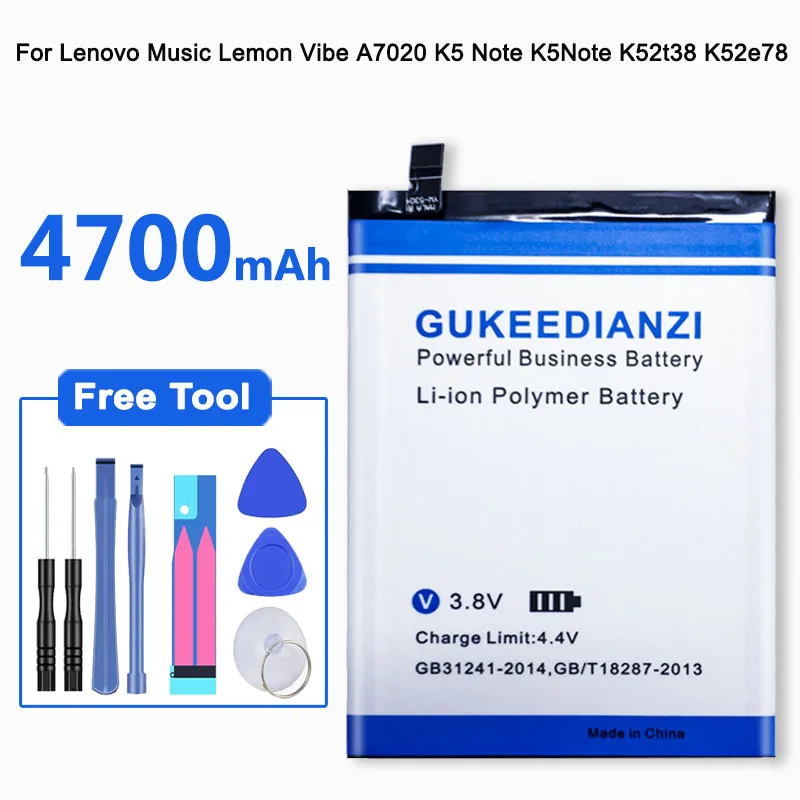 Аккумулятор GUKEEDIANZI BL261 для Lenovo Vibe K5 Note Lemon A7020a40 A7020a48 K52t38 K52e78 4700 мАч | Компьютеры и