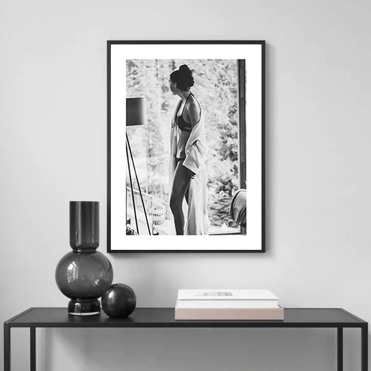 Nordic Black and White Marine Photography Art Print – Sexy Nude Women