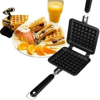 

Non-Stick Waffles Maker Mold Portable Iron Machine Household Kitchen Gas Pan Bubble Egg Cake Oven Breakfast Machine