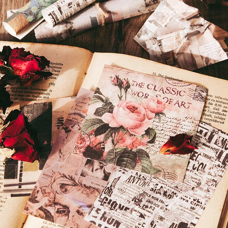 Vintage Collage Background Material Paper Junk Journal Planner Craft Paper Scrapbooking Vintage Decorative Diy Craft Photo Album Cards Card Stock Aliexpress