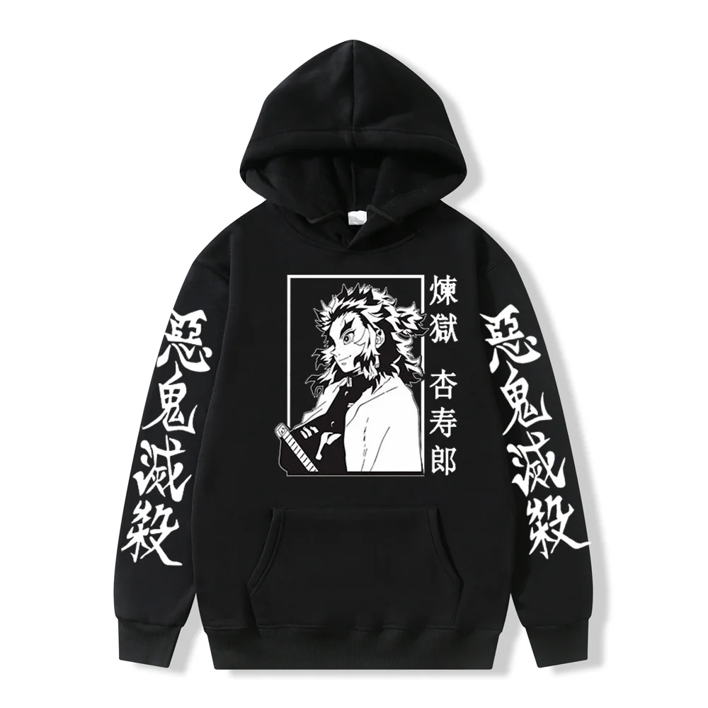 

Demon Slayer Anime Harajuku Hoodies Women Rengoku Kyoujurou Hoodies Aesthetic Clothes Kimetsu No Yaiba Mugen Train Sweatshirt