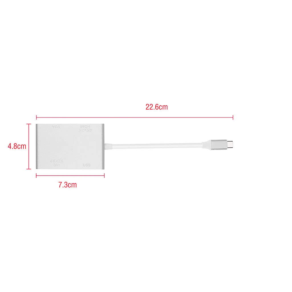 4 в 1 type-C к HDMI VGA DVI USB 3,0 кабель-адаптер для ноутбука USB 3,1 USB-C type C к HDMI многопортовый адаптер конвертер