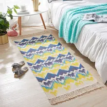 Скандинавский хлопковый тканный ковер с кисточками, прикроватный коврик для спальни, современный простой коврик для стола, кухонный коврик, домашний декор, походный матрац