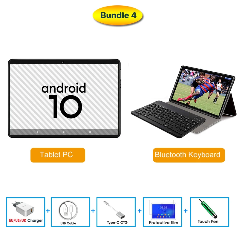2021 Newest 10 inch Tablet Octa Core Android 9 Pie 4GB RAM 32GB ROM 1280x800 IPS 4G FDD LTE 5.0MP Cameras GPS Wifi Tablet 10.1 best tablet for reading Tablets