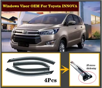 

4pcs Set 2017-2020 OEM For Toyota INNOVA steel window Visor Shade Vent Wind Rain Deflector Guards Cover