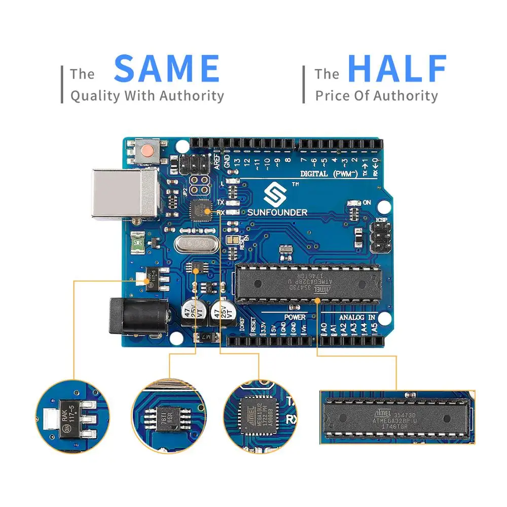 Sunfower Uno R3 для Arduino ATMEGA328P ATMEGA16U2