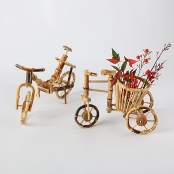 

Handmade Bamboo Ornaments Windmill Spinning Bicycle Crafts Home Decoration Small Statue Little Figurine Desktop Crafts